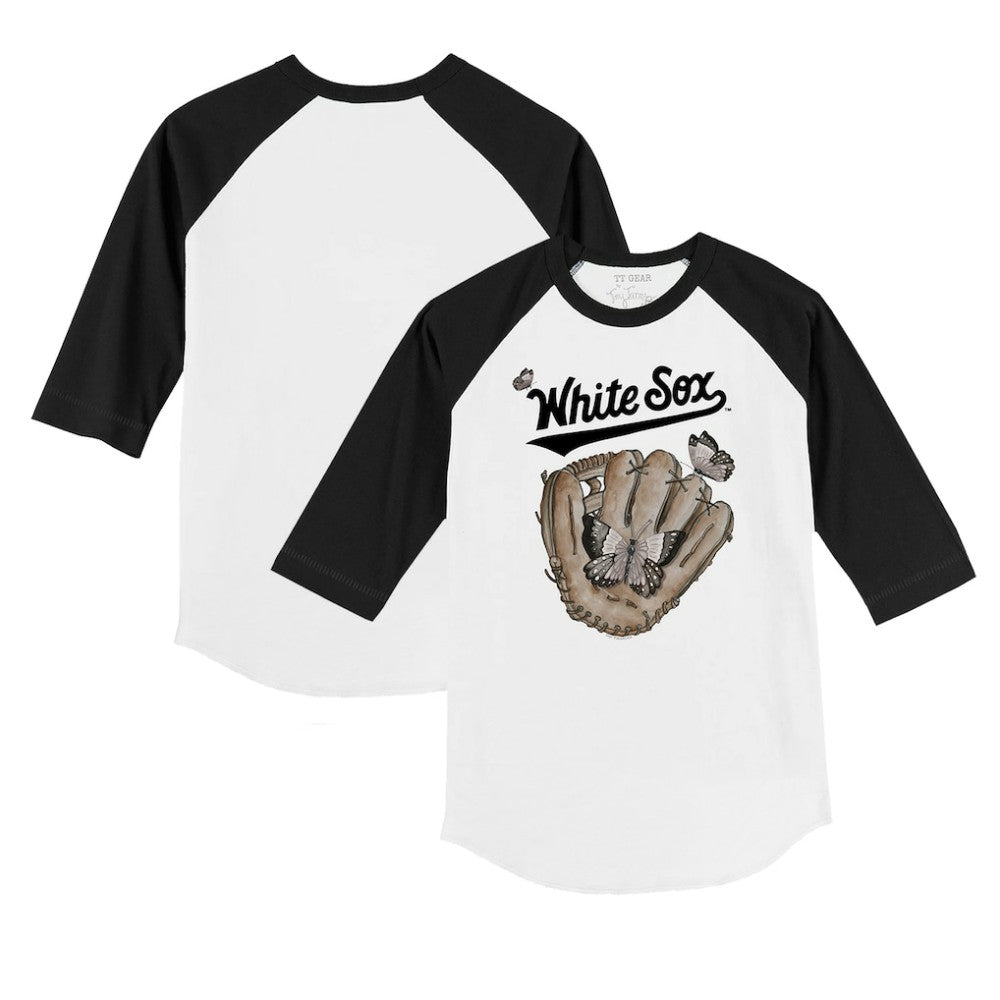 MLB Chicago White Sox Tiny Turnip Youth Butterfly Glove 3/4-Sleeve Raglan T-Shirt
