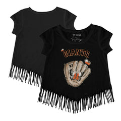 MLB San Francisco Giants Tiny Turnip Girls Youth Butterfly Glove Fringe T-Shirt