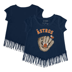 MLB Houston Astros Tiny Turnip Girls Youth Butterfly Glove Fringe T-Shirt