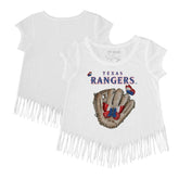 MLB Texas Rangers Tiny Turnip Girls Youth Butterfly Glove Fringe T-Shirt