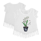 MLB Tampa Bay Rays Tiny Turnip Girls Youth Lilies & Ladybugs Fringe T-Shirt