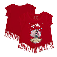 MLB Cincinnati Reds Tiny Turnip Girls Youth Mermaid Fringe T-Shirt