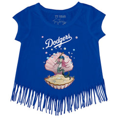 MLB Los Angeles Dodgers Tiny Turnip Girls Youth Mermaid Fringe T-Shirt