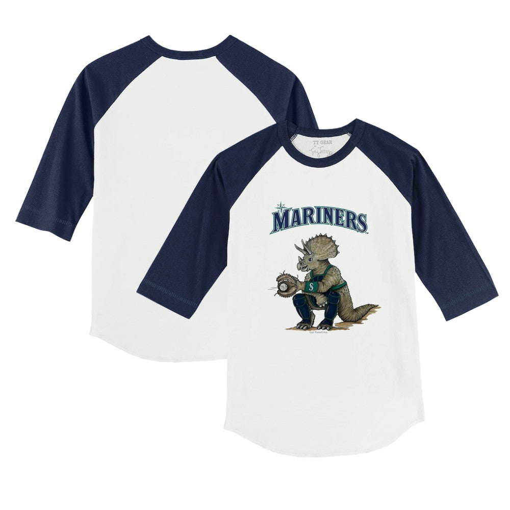 MLB Seattle Mariners Tiny Turnip Youth Triceratops 3/4-Sleeve Raglan T-Shirt