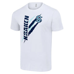 NHL White Seattle Kraken Starter Color Scratch T-Shirt