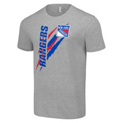 NHL Heather Gray New York Rangers Starter Color Scratch T-Shirt