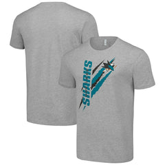 NHL Heather Gray San Jose Sharks Starter Color Scratch T-Shirt