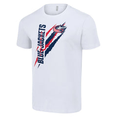 NHL White Columbus Blue Jackets Starter Color Scratch T-Shirt