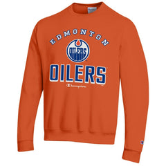 NHL Orange Edmonton Oilers Champion Eco Powerblend Crewneck Sweatshirt
