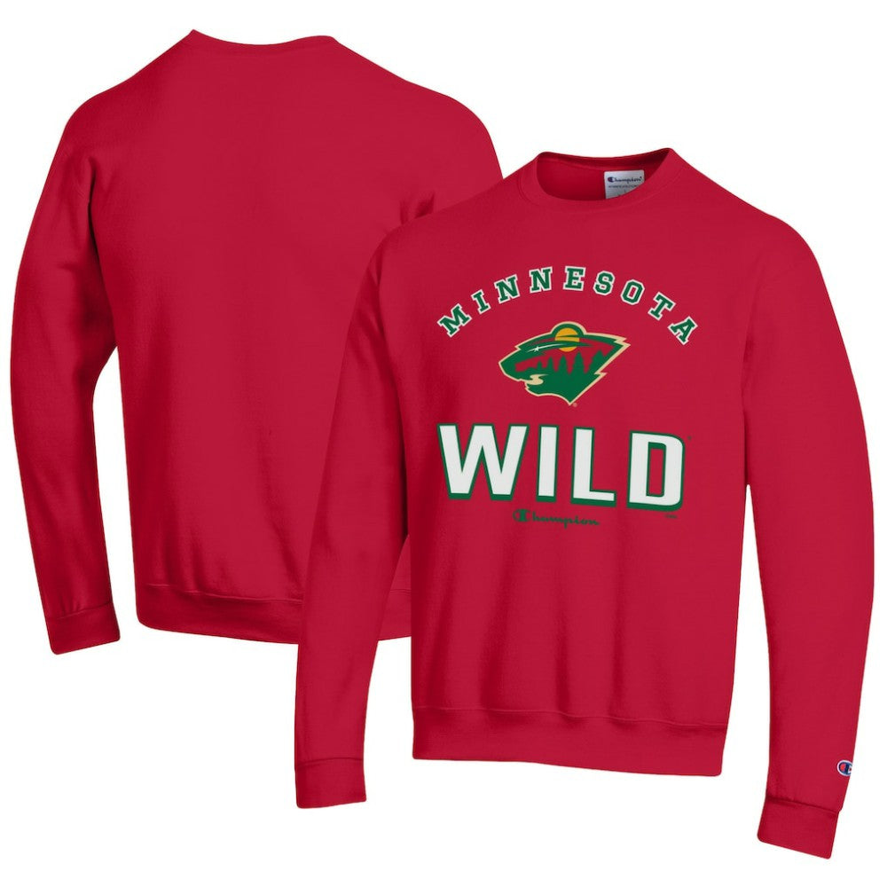 NHL Red Minnesota Wild Champion Eco Powerblend Crewneck Sweatshirt
