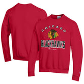 NHL Red Chicago Blackhawks Champion Eco Powerblend Crewneck Sweatshirt