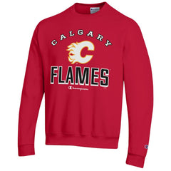 NHL Red Calgary Flames Champion Eco Powerblend Crewneck Sweatshirt