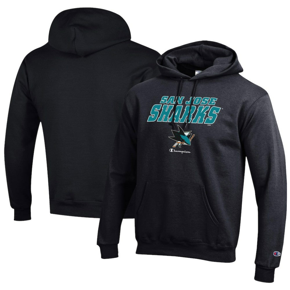 NHL Black San Jose Sharks Champion Eco Powerblend Pullover Hoodie