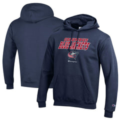 NHL Navy Columbus Blue Jackets Champion Eco Powerblend Pullover Hoodie