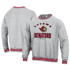NHL Heather Gray Ottawa Senators Champion Reverse Weave Yarn Dye Pullover Sweatshirt