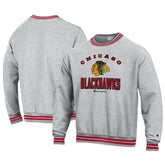 NHL Heather Gray Chicago Blackhawks Champion Reverse Weave Yarn Dye Pullover Sweatshirt
