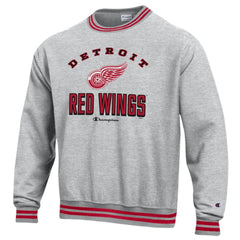 NHL Heather Gray Detroit Red Wings Champion Reverse Weave Yarn Dye Pullover Sweatshirt
