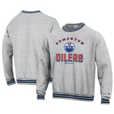 NHL Heather Gray Edmonton Oilers Champion Reverse Weave Yarn Dye Pullover Sweatshirt