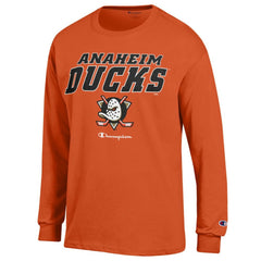 NHL Orange Anaheim Ducks Champion Long-Sleeve Jersey T-Shirt