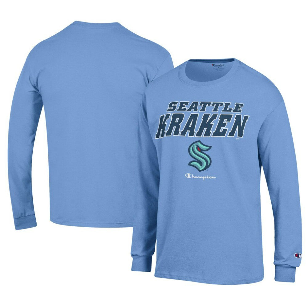 NHL Light Blue Seattle Kraken Champion Long-Sleeve Jersey T-Shirt