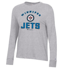 NHL Heather Gray Winnipeg Jets Champion Women's Core Long Sleeve T-Shirt
