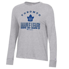 NHL Heather Gray Toronto Maple Leafs Champion Women's Core Long Sleeve T-Shirt