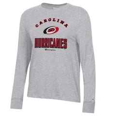 NHL Heather Gray Carolina Hurricanes Champion Women's Core Long Sleeve T-Shirt