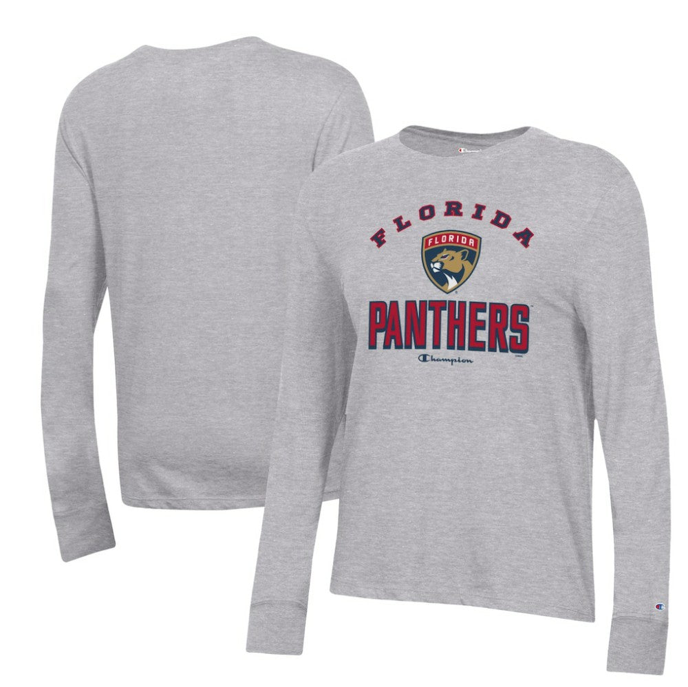 NHL Heather Gray Florida Panthers Champion Women's Core Long Sleeve T-Shirt