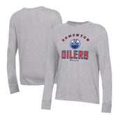 NHL Heather Gray Edmonton Oilers Champion Women's Core Long Sleeve T-Shirt