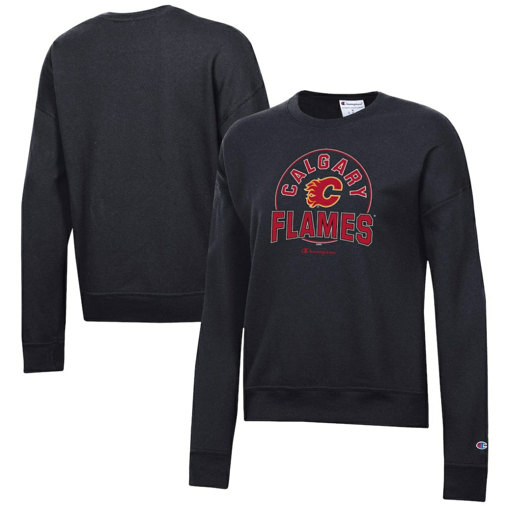 NHL Black Calgary Flames Champion Women's Powerblend Pullover Sweatshirt