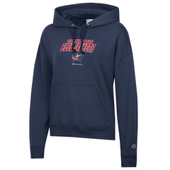 NHL Navy Columbus Blue Jackets Champion Women's Powerblend Fleece Pullover Hoodie