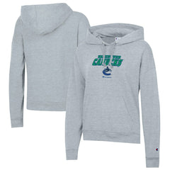 NHL Gray Vancouver Canucks Champion Women's Powerblend Fleece Pullover Hoodie