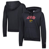 NHL Black Chicago Blackhawks Champion Women's Powerblend Fleece Pullover Hoodie