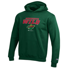 NHL Hunter Green Minnesota Wild Champion Youth Eco Powerblend Pullover Hoodie