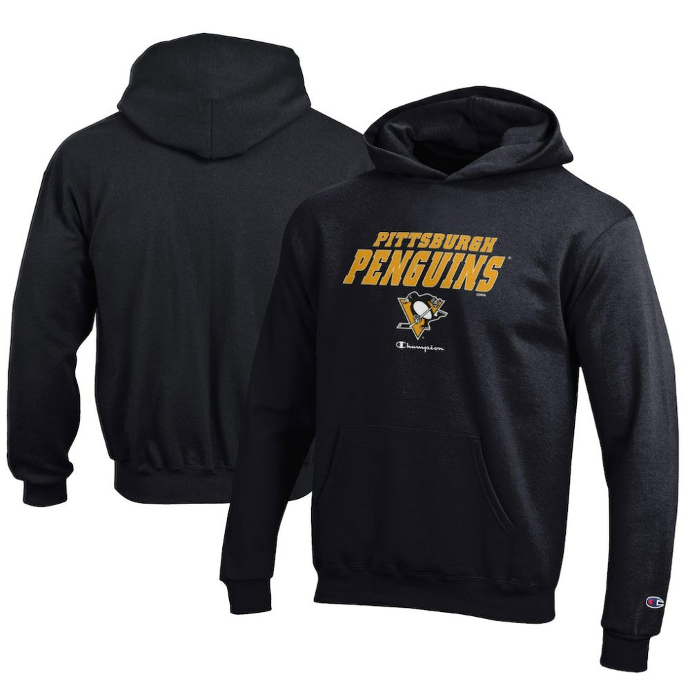 NHL Black Pittsburgh Penguins Champion Youth Eco Powerblend Pullover Hoodie