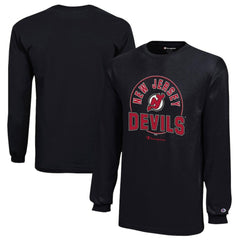NHL Black New Jersey Devils Champion Youth Long-Sleeve Jersey T-Shirt