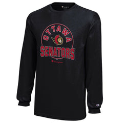 NHL Black Ottawa Senators Champion Youth Long-Sleeve Jersey T-Shirt