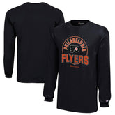 NHL Black Philadelphia Flyers Champion Youth Long-Sleeve Jersey T-Shirt
