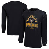 NHL Black Pittsburgh Penguins Champion Youth Long-Sleeve Jersey T-Shirt