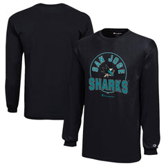 NHL Black San Jose Sharks Champion Youth Long-Sleeve Jersey T-Shirt
