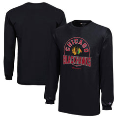 NHL Black Chicago Blackhawks Champion Youth Long-Sleeve Jersey T-Shirt