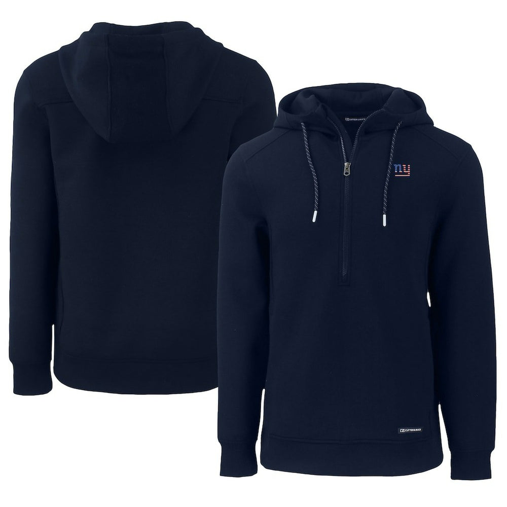 Cutter & Buck Americana Roam Eco Half-Zip Recycled Pullover Hoodie - New York Giants