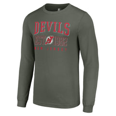 NHL Green New Jersey Devils Starter Retro Graphic Long Sleeve Crew T-Shirt