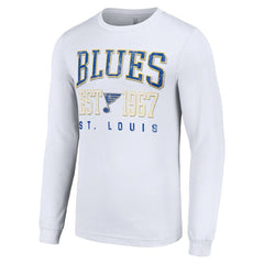 NHL White St. Louis Blues Starter Retro Graphic Long Sleeve Crew T-Shirt