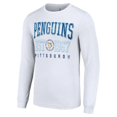 NHL White Pittsburgh Penguins Starter Retro Graphic Long Sleeve Crew T-Shirt