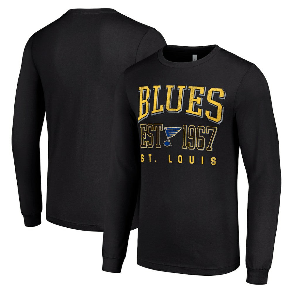 NHL Black St. Louis Blues Starter Retro Graphic Long Sleeve Crew T-Shirt