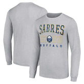 NHL Heather Gray Buffalo Sabres Starter Retro Graphic Long Sleeve Crew T-Shirt
