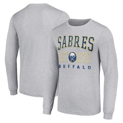 NHL Heather Gray Buffalo Sabres Starter Retro Graphic Long Sleeve Crew T-Shirt