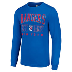 NHL Royal New York Rangers Starter Retro Graphic Long Sleeve Crew T-Shirt