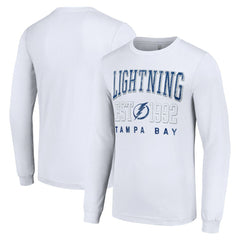NHL White Tampa Bay Lightning Starter Logo Graphic Long Sleeve T-Shirt